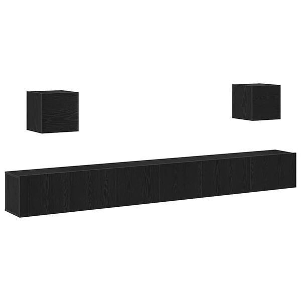 vidaXL TV-m&oslash;bels&aelig;t 7 pcs Sort eg 100 x 30 x 30 cm Konstrueret tr&aelig;