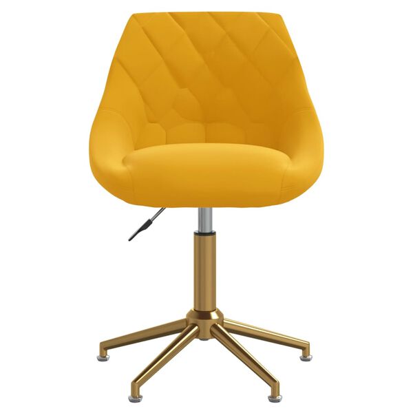 vidaXL drejelige spisebordsstole 2 stk. fl&oslash;jl sennepsgul