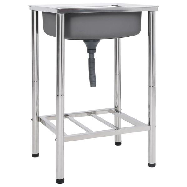 vidaXL campingvask enkelt vask rustfrit stål