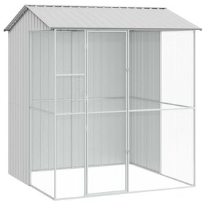 vidaXL Fuglebur Gr&aring; 215 x 210 x 247 cm Galvaniseret st&aring;l