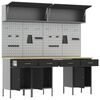 vidaXL Arbejdsb&aelig;nk med skuffe 10 pcs Sort 200 x 55 x 200 cm St&aring;l