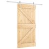 vidaXL Skyded&oslash;r Natur og hvid 100 x 210 cm Massivt fyrretr&aelig;