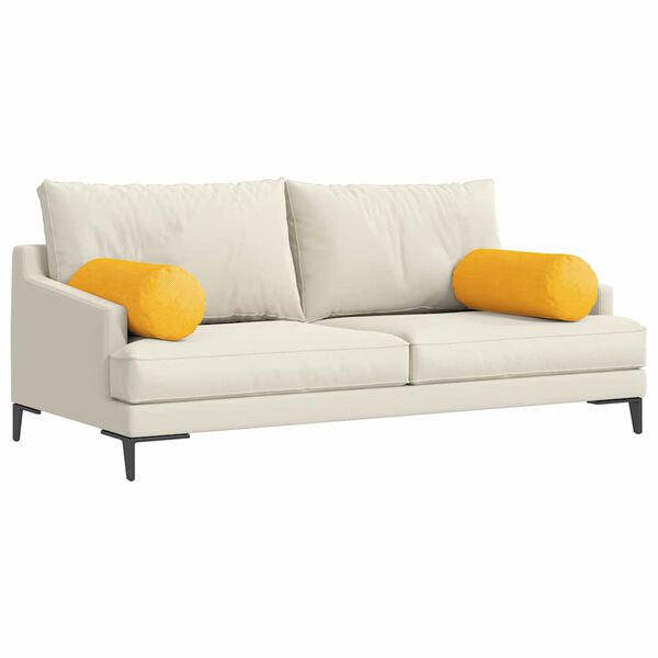 vidaXL Bolsterpuder 2 pcs Lys Gul Ø 25 x 70 cm Velourstof