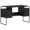 vidaXL Skrivebord med opbevaring Sort eg 120 x 50,5 x 75,5 cm