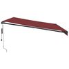 vidaXL markise med LED-lys 500x350 cm automatisk betjening bordeaux