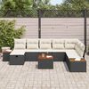 vidaXL Havesofa S&aelig;t med pude 9 pcs Sort Poly rattan