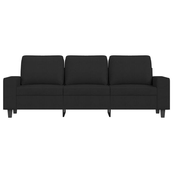 vidaXL 3-personers sofa med fodskammel 180 cm sort