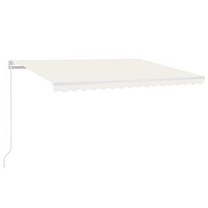 vidaXL markise m. LED + vindsensor 450x300 cm automatisk cremefarvet