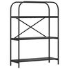 vidaXL Bogreol 3 niveauer 80 x 30 x 109 cm Konstrueret tr&aelig; Sort eg