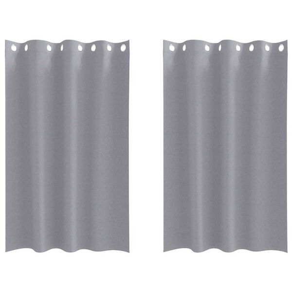 vidaXL M&oslash;rkl&aelig;gningsgardiner med ringe 2 pcs Lysegr&aring; 175 x 140 cm