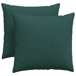 vidaXL Sofapuder 2 pcs M&oslash;rkegr&oslash;n 45 x 45 cm Stof