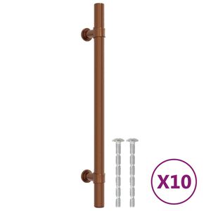 vidaXL skabsh&aring;ndtag 10 stk. 160 mm rustfrit st&aring;l bronzefarvet