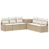 vidaXL Sofa S&aelig;t 7 stk. Beige og cremehvid Poly Rattan og St&aring;l