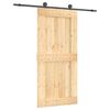 vidaXL Skyded&oslash;r Naturfarvet og sort 95 x 210 cm Massivt Fyrretr&aelig;