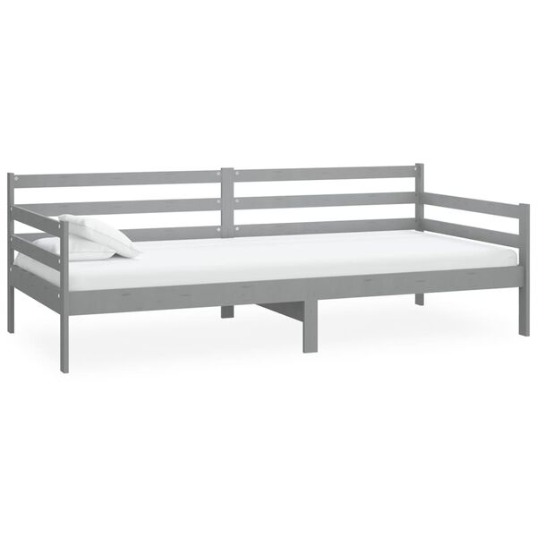 vidaXL daybed 90x200 cm massivt fyrretræ grå