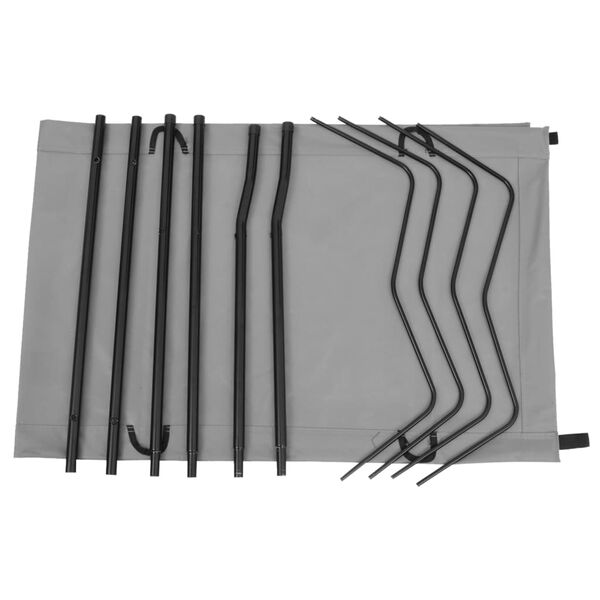 vidaXL campingseng 180x60x19 cm oxfordstof og stål grå