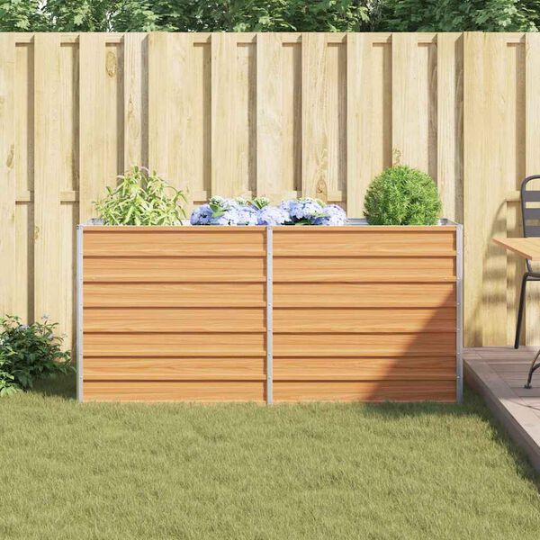 vidaXL H&oslash;jbed Lys Brun 160 x 40 x 77 cm Galvaniseret st&aring;l