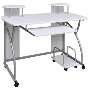 vidaXL computerbord 110x52x88,5 cm konstrueret tr&aelig; hvid