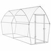 vidaXL h&oslash;nsehus 400x105x182 cm galvaniseret st&aring;l s&oslash;lvfarvet