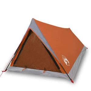 vidaXL 2-personers campingtelt vandt&aelig;t gr&aring; og orange