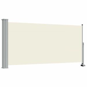 vidaXL sammenrullelig sidemarkise til terrassen 120x300 cm creme