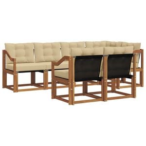 vidaXL Udend&oslash;rs sofagruppe med pude 7 pcs Naturlig og Beige