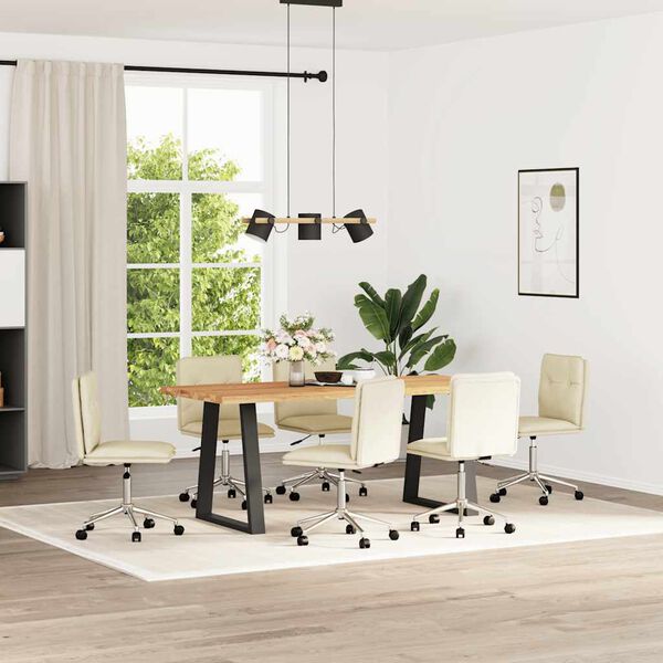 vidaXL spisebordsstole 6 stk. kunstl&aelig;der cremefarvet