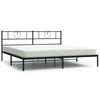vidaXL sengeramme med sengegavl 200x200 cm metal sort