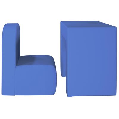 vidaXL 2-i-1 lænestol til børn kunstlæder blå