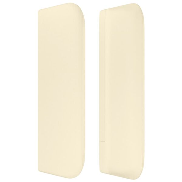 vidaXL sengegavl med kanter 147x16x78/88 cm kunstl&aelig;der cremefarvet