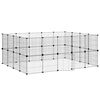 vidaXL 36-panels k&aelig;ledyrsindhegning med l&aring;ge 35x35 cm st&aring;l sort