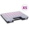 vidaXL sortimentskasser skillev&aelig;gge 5 stk. 385x283x50 mm plastik