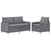 vidaXL Sofa S&aelig;t 2 stk. Lysegr&aring; Polyester