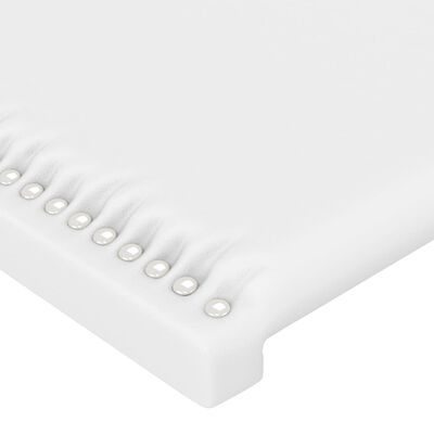 vidaXL sengegavl med LED-lys 80x5x78/88 cm kunstlæder hvid