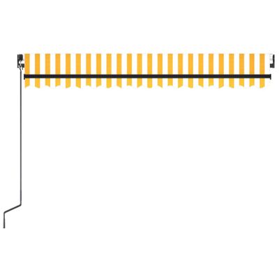 vidaXL markise m. LED-lys 450x300 cm manuel betjening gul og hvid