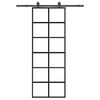 vidaXL skyded&oslash;r med hardwares&aelig;t 76x205 cm ESG glas sort