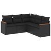 vidaXL sofas&aelig;t til haven 5 dele med hynder polyrattan sort
