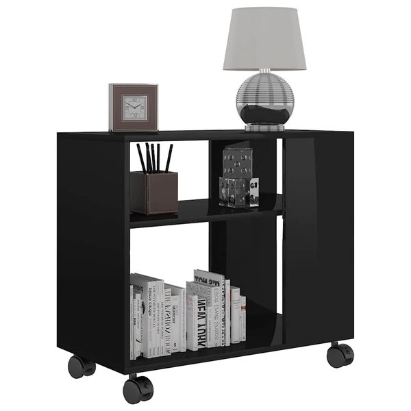 vidaXL sidebord 70x35x55 cm konstrueret tr&aelig; sort h&oslash;jglans