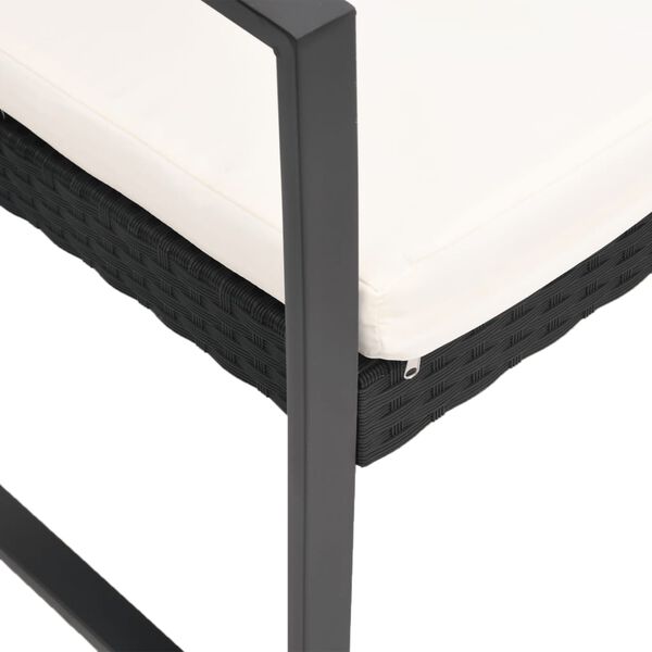 vidaXL spisebordssæt til haven 5 dele med hynder polyrattan sort