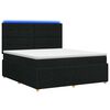 vidaXL LED boksmadrasseng med madras Sort 180 x 200 cm Stof