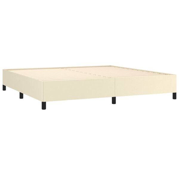 vidaXL sengeramme 200x200 cm kunstlæder cremefarvet