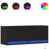 vidaXL v&aelig;gh&aelig;ngt tv-bord med LED-lys 100x31x35 cm sort