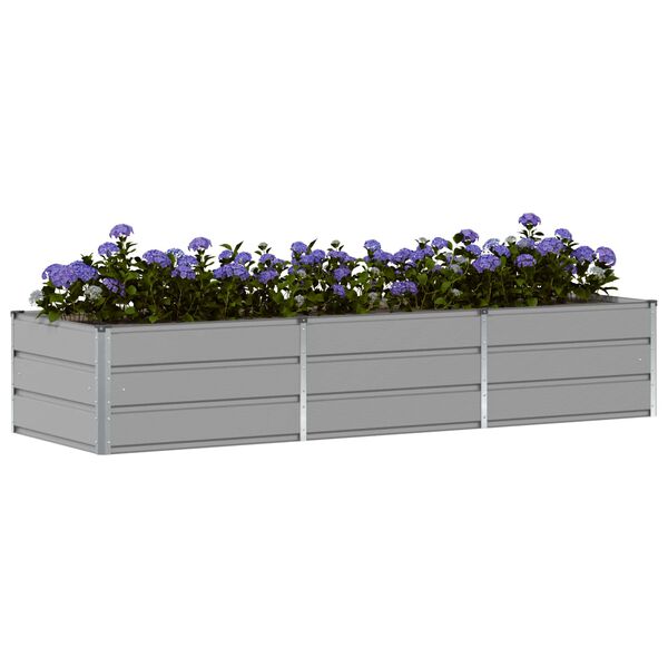 vidaXL Plantekasse Lysegr&aring; 240 x 80 x 45 cm St&aring;l