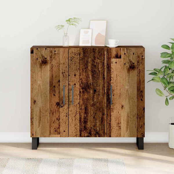 vidaXL Sideboard Gammelt tr&aelig; 90 x 34 x 80 cm Konstrueret tr&aelig;