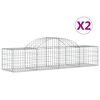vidaXL buede gabionkurve 2 stk. 200x50x40/60 cm galvaniseret jern