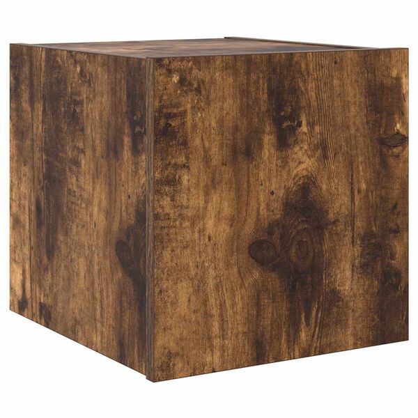 vidaXL v&aelig;gh&aelig;ngt tv-bord med LED-lys 30,5x35x30 cm r&oslash;get egetr&aelig;sfarve