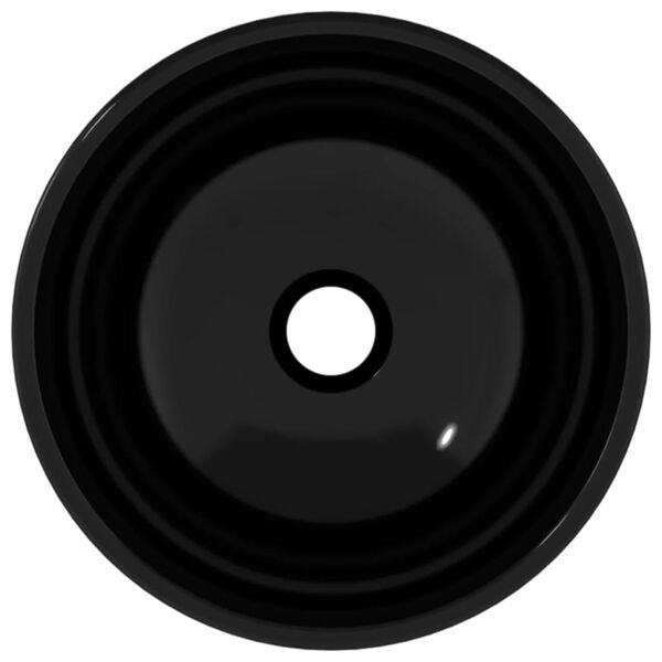 vidaXL håndvask 30x12 cm hærdet glas sort