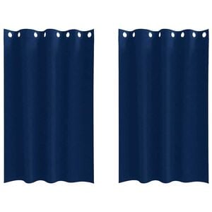 vidaXL M&oslash;rkl&aelig;gningsgardiner med ringe 2 pcs M&oslash;rk bl&aring; 175 x 140 cm
