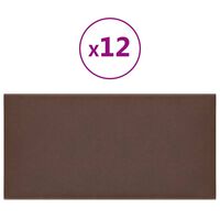 vidaXL vægpaneler 12 stk. 30x15 cm 0,54 m² kunstlæder brun