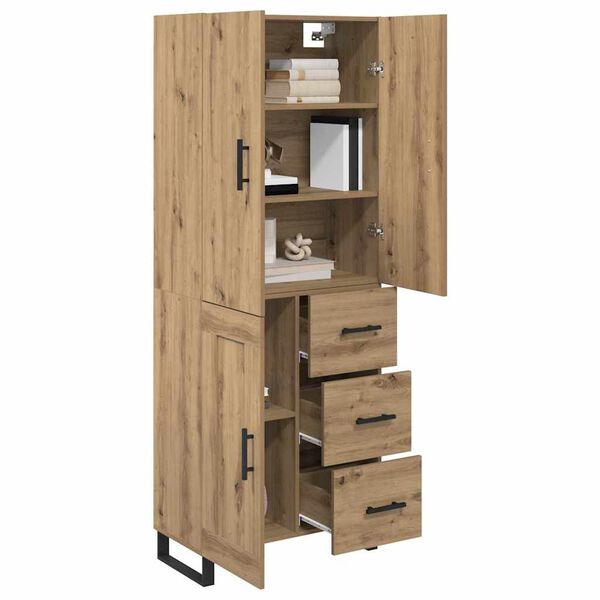 vidaXL Highboard med skuffe 2 pcs Artisan Egetr&aelig; 69,5 x 34 x 180 cm